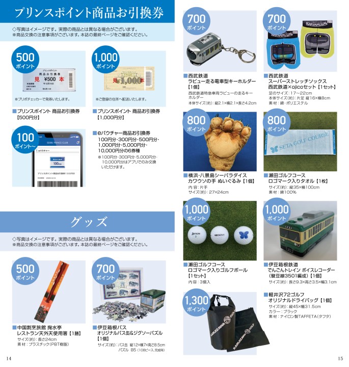 プリンスポイント 2021 交換商品